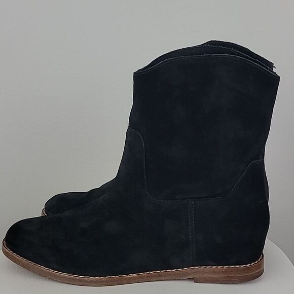 Vince Sinclair Black Suede Cowboy-Style Booties. Size 5 M - Picture 5 of 10